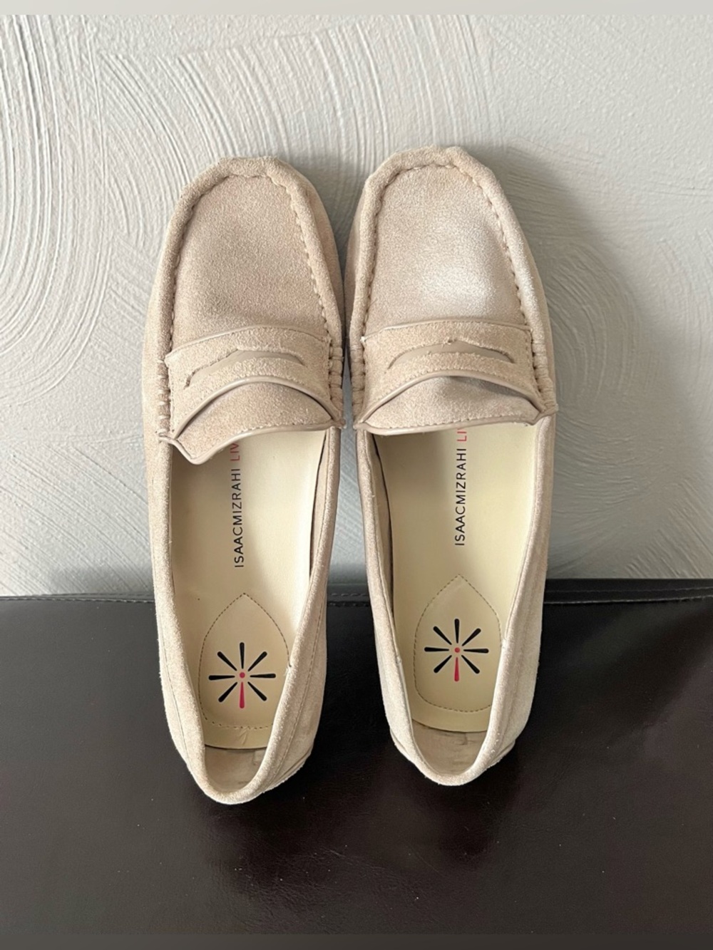 Isaac Mizrahi Suede Patent Trimmed Penny Loafers